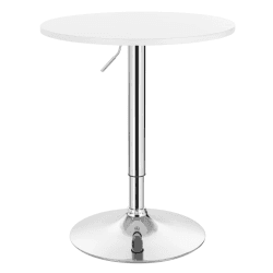 WOLTU Bartisch Stehtisch, höhenverstellbarer Tisch 70-91 cm, multifunktionaler Partytisch in Wohnzimmer Küche Balkon, Bistrotisch aus MDF Metall, Weiß