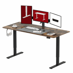 SANODESK Höhenverstellbarer Schreibtisch 160 x 60 cm Schreibtisch Höhenverstellbar Elektrisch Ergonomischer Steh-Sitz Tisch Computertisch für Heimbüro Homeoffice(braun)