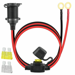 1.2M Verlängerungskabel Zigarettenanzünder Buchse, Wasserdicht Marine Grade 12V/24V Gleichstrom-Feuerzeugsteckdose Steckdose, Auto Zigarettenanzünder 14AWG 20A 25A Adapter für Auto Boot Motorrad