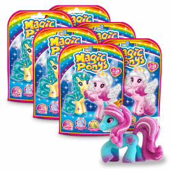 CRAZE Magic PONYS 6er Set | 6X Ponys Figuren, Wunderschöne Ponys Spielzeug zu Sammeln, mit Tattoos & Zubehör