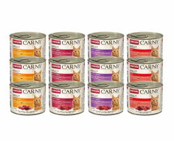 Carny Katzen Nassfutter Mix Herzhafte Variation (12 x 200g), Katzen Nassfutter ohne Getreide und Zucker für ausgewachsene Katzen von animonda mit frischen fleischlichen Zutaten Mix Herzhaft 200 g (12er Pack)