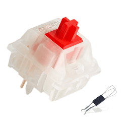 Gateron MX Pro Switch selbstschmierende Tastatur, spezieller Schaft mit professionellem 2-in-1-Tastaturabzieher, geeignet für mechanische Tastatur, SMD, 3-polig, roter Schalter (70 Stück)