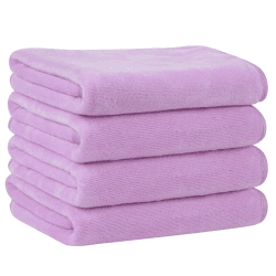KinHwa Mikrofaser Handtuch 4er Set | Weiche und leichte Microfaser Handtücher, Mikrofaser Badetuch, Super saugfähiges Sporthandtuch| 40cm x 76cm | Reisehandtuch Schnelltrocknend & fusselfrei | Violett