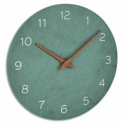 TFA Dostmann Wanduhr analog, 60.3054.04, in Holz-Optik, Quarzuhrwerk mit Langer Batterielaufzeit, jadegrün, MDF Holzfaser, (L) 297 x (B) 45 x (H) 297 mm
