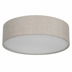 REV Deckenlampe LED - Deckenleuchte rund 40cm mit Stoff-Lampenschirm im Vintage-Look – ideal für Schlafzimmer & Wohnzimmer, taupe
