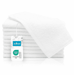ZOLLNER 10er Set Gästehandtücher - kleine und Flauschige Handtücher in 30x50 cm - waschbar bis 95°C - Baumwolle - in weiß - Hotelqualität - Oeko Tex® Zertifiziert
