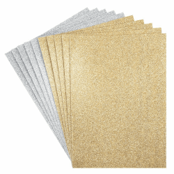 Ideen mit Herz Moosgummi-Platten mit Glitzer | selbstklebend | DIN A4 | 2mm | 10 Bogen | Bastelschaumstoff, EVA-Platten | ideal zum Basteln (gold & silber)