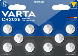 VARTA Power on Demand CR2025 Lithium Knopfzellen 3V, 10er Pack - smart, flexibel, leistungsstark für den mobilen Endkonsumenten - z.B. für Smart Home Geräte, Autoschlüssel [Exklusiv bei Amazon]