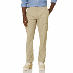 Amazon Essentials Herren Gerade geschnittene Stretch-Cargohose (erhältlich in Big & Tall) 38W / 32L Khakibraun