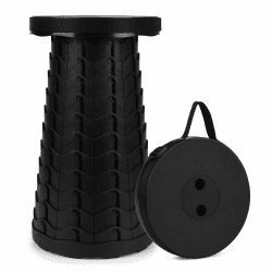 Hesanzol Tragbarer Teleskophocker, einziehbarer Klapphocker für Camping, Garten, Angeln, Wandern, Reisen, Grillen, verstellbare Klapphocker, maximale Traglast 180 kg