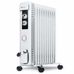 Pro Breeze 2500W Ölradiator mit 11 Heizrippen, Elektrischer Heizkörper, 24h Timer, Ölradiator energiesparend, 3 Heizstufen, Einstellbares Thermostat & Sicherheitsabschaltfunktion