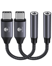 Stouchi Adapter USB C auf Klinke, 2er-Pack USB Typ C auf 3,5 mm Kopfhörer Adapter Aux Audio Dongle,Hi Res DAC Chip,Kompatibel mit i-Phone 15 Pro/Max,Samsung Galaxy S23 S22 S21,Pixel 8,Pad Mini,Huawei