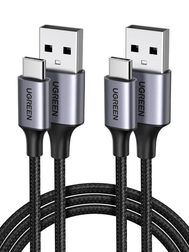 UGREEN USB C Kabel 2 Stück USB auf USB C Kabel Nylon Geflochten USB C Ladekabel kompatibel mit S24 Ultra S24+ S24 S23 S22 S10 A73 A72 A53 P60 Lite iPhone 15 Pro 15 Pro Max(2M)