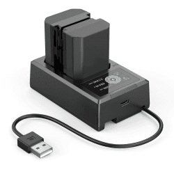 SMALLRIG NP-FZ100 Battery Ladegerät Ersatzbatterien für Kameras (2 Stück, 2040mAh Akku) & LCD Display Ladegerät, Wiederaufladbarer Akku für Sony A7 IV A7III A7S III A7C A6700 A9 FX3 A7C II ZV-E1 3824B