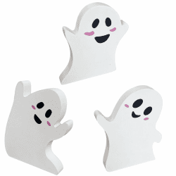 FloralGrace 3 Stück Halloween Geist Deko Miniatur Figuren Ghosts Geister Halloween Deko Heimdekorationen Halloween Dekorationsset Abnehmbarer Geist Gruseliges Weiß