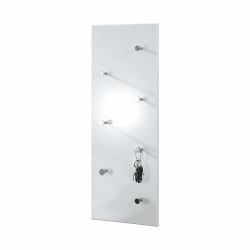 HAKU Möbel Wandgarderobe Chrom, weiß, MDF, Metall - Maße: B 80 cm x H 30 cm x T 6 cm, Style: Modern