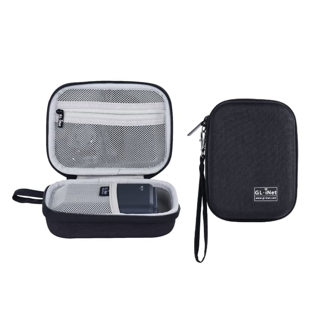 Gadget Organizer Case für Reise-Router GL-AXT1800/ MT1300/ SFT1200/ E750, Ladegeräte, Kabel und Zubehör, robuste und langlebige Tasche, Handtragetasche aus Eva, stoßfest, wasserabweisend (Black)