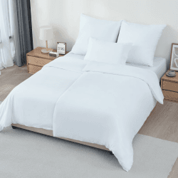 Z-hom 155x220cm Bettwäsche + 2 Kissenbezügen 80x80 cm - Oeko-Tex zertifizierte, Bettwäsche-Sets Polyester Mikrofaser mit Reißverschluss, Superweiches Bettbezug Set Weiß