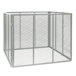 Wiltec Komposter 100 x 100 x 80 cm, Gartenkomposter aus Metallgitter, Kompostbehälter für 800 Liter Kompost, Biokomposter für Bioabfall