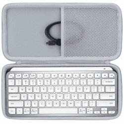 Lebakort Hart Reise Schutz Hülle Etui Tasche für Logitech MX Keys Mini Kabellose Kompakt Bluetooth Tastatur (Weiß)