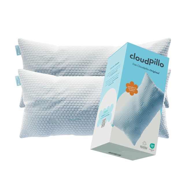 Cloudpillo Memory Foam Pillow - 2er-Set Premium Kissen, Höhenverstellbar, 40 x 80 cm, Ergonomische und Hypoallergene Kopfstützen