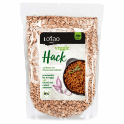 Lotao Veggie Hack Bio (1000g) - Veganes Hack: nachhaltig & hochwertig | 70% Protein: Erbsenprotein & Jackfruit | Vielfalt für vegane Lebensmittel: Bolognese Sauce, Burger, Chili Sin Carne uvm.