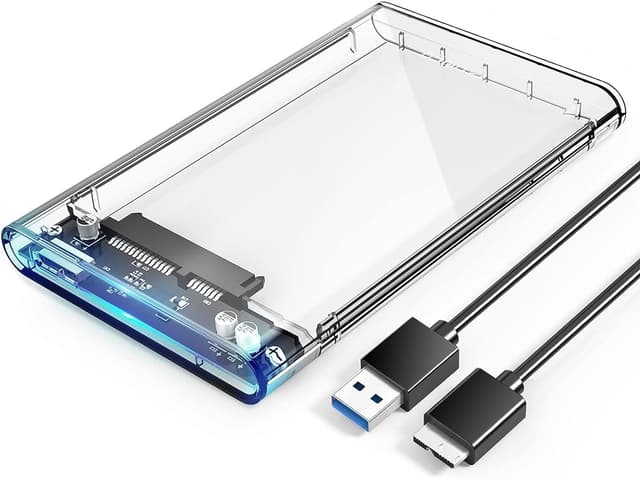 ORICO Festplattengehäuse 2,5'' USB 3.0 auf SATA 3.0 Externes Gehäuse für 7mm 9,5 mm 2,5 Zoll SATA HDD und SSD, Werkzeugfreie und UASP Beschleunigung (Transparent)-2139U3