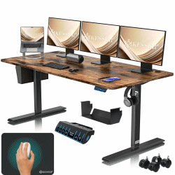 KESSER® Höhenverstellbarer Schreibtisch elektrisch 180cm x 80cm 🌟 Ergonomisch Steh-Sitz Schreibtisch 🌈 3-Funktions-Memory Steuerung