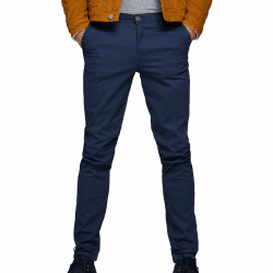 👖 JACK & JONES Male Chino Hose Slim Fit Chino Hose 34W / 34L Blau (Navy Blazer) 👖