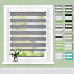 Doppelrollo Klemmfix ohne Bohren B95 x H200cm Marmor-grau 🌞🔒