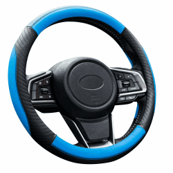 🚗🔵 ZATOOTO Lenkradbezug Auto, Lenkradbezug Leder, 37-38cm, Anti Rutsch, Universal, Blau 16.97€