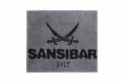 Sansibar Badematte ca.55x65 cm Badteppich Badvorleger Silber/Anthrazit 🛁💫