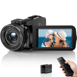 DPFIHRGO Videokamera Camcorder Full HD 1080P YouTube Camcorder 30FPS IR Nachtsicht Videokamera 3,0'' Drehbarer Bildschirm Vlogging Kamera 16X Zoom Digitalkamera