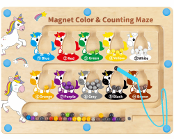 Montessori Spielzeug ab 2-6 Jahre 🌈 Magnetlabyrinth Geschenk 🎁 Holzspielzeug Zahlen & Farben
