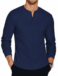 COOFANDY Henley Shirt Herren Langarm Basic Pullover - Deal des Tages! 👕🔥