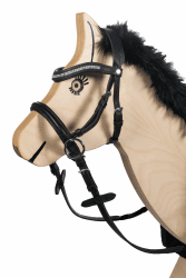 🐎 HKM 9209 Gebisslose Trense Funny Horses - Spielzeugtrense Holzpferde Schwarz, Shetty 🌟