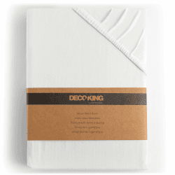 DecoKing Spannbettlaken 200x220 220x240 cm 100% gekämmte Baumwolle Weiß Spannbetttücher Jersey Boxspringbett Amber