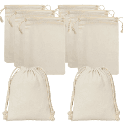 🎁 20 Stück Baumwollsäckchen 10x15cm Stoffbeutel zum Bemalen
