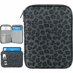 Dadanism 9-11 Zoll Tablet Sleeve Tasche für iPad Pro 11", iPad Air 11", iPad (A16) 11", iPad 10. Gen 10,9", iPad 9/8/7. Gen 10,2", iPad Air 5/4 10,9", Galaxy Tab A9+ 11"/S9 FE, Tab M11 11", Leopard Schwarz Leopardenmuster, Schwarz 9-11 Zoll