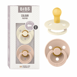 👶🍼 BIBS Colour Schnuller 2er-Pack, BPA-frei, Kirschform Nippel - Ivory/Blush