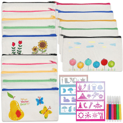 Cieex 15 Stück DIY Stoff Federmäppchen Set 🎨🖌️