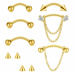 VFUN 16G Chirurgenstahl Augenbrauen Piercing 🌟 Rook Piercing 🌟 Gebogene Langhantel Rook Daith Piercing Ohr Bananen Piercing Damen 6/8/10Mm Piercing Schmuck Angebot