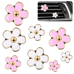 🌼 8 Stück Gänseblümchen Blume Auto Lufterfrischer Clip 🚗 Autozubehör Innenraum Deko Frauen Aromatherapie Ätherisches Öl Diffusor Auto-Dekorationszubehör Deko Innen (Rosa, Weiß) 🌸