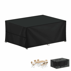 🌟 LAMUNI Abdeckung Gartenmöbel 200x100x75cm 🌧️ Wasserdichte Loungemöbel Schutzhülle 420D Oxford Abdeckhaube für Tische, Stühle, Sofas