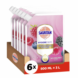 Sagrotan Handseife Nachfüller Brombeere und Waldfrüchte 🍇🌿 - Feuchtigkeitsspendend und stark gegen Bakterien