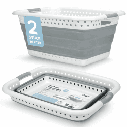 BADIONA 2er Set Wäschekorb faltbar - 36 Liter & Universelle Nutzung 🧺