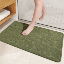 🛁🌿 Badematte Grün - Rutschfest & Schnelltrocknend - 50 x 80 cm Badezimmerteppich