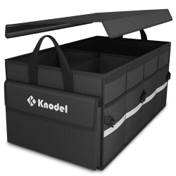 🚗 K Knodel Kofferraum Organizer 🌟 Auto Kofferraumtasche mit Deckel Schwarz