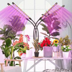 🌿🌞 Eisaro Pflanzenlampe LED Vollspektrum 4 Köpfe 120 LEDs Grow Lampe 🌞🌿