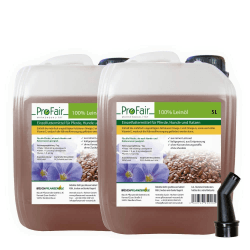 🐴🐶🐱 10 Liter ProFair Leinöl (2 x 5 Liter Kanister) - Kaltgepresst & Rein - Einzelfuttermittel